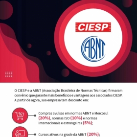 Associado CIESP tem descontos nos produtos e serviços da ABNT. Associe-se!