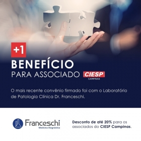 + 1 BENEFÍCIO PARA ASSOCIADO - CONVÊNIO LABORATÓRIO FRANCESCHI