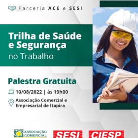 PALESTRA GRATUITA em Itapira: Trilha de Saúde e Segurança