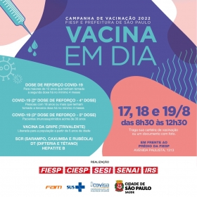 Campanha de Vacinação em São Paulo, com parceria da FIESP
