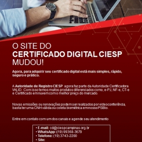 Mudança no site da Certificação Digital