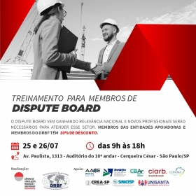 Convite Treinamento para Membros de Dispute Board