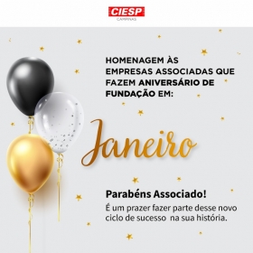 Parabns associados! Fundao em Janeiro