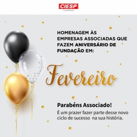 Parabéns associados! Fundação em Fevereiro