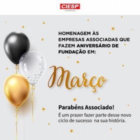 Parabéns associados! Fundação em Março