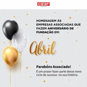 Parabns associados! Fundao em Abril