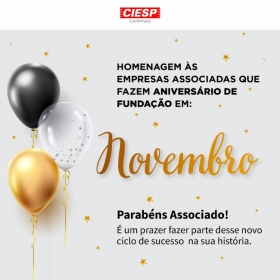 Parabéns associados! Fundação em Novembro