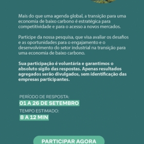 (FIESP/CIESP) Pesquisa: Rumos da Descarbonização na Indústria Paulista