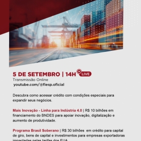 Participe: Webinar Novas Linhas de Crédito para Indústrias e Exportadores