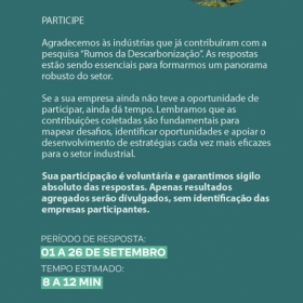 Pesquisa Rumos da Descarbonização na Indústria Paulista