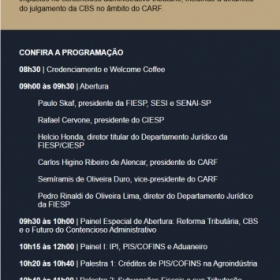 Faltam poucos dias: 5� Semin�rio Tributa��o da Ind�stria na Jurisprud�ncia do CARF 